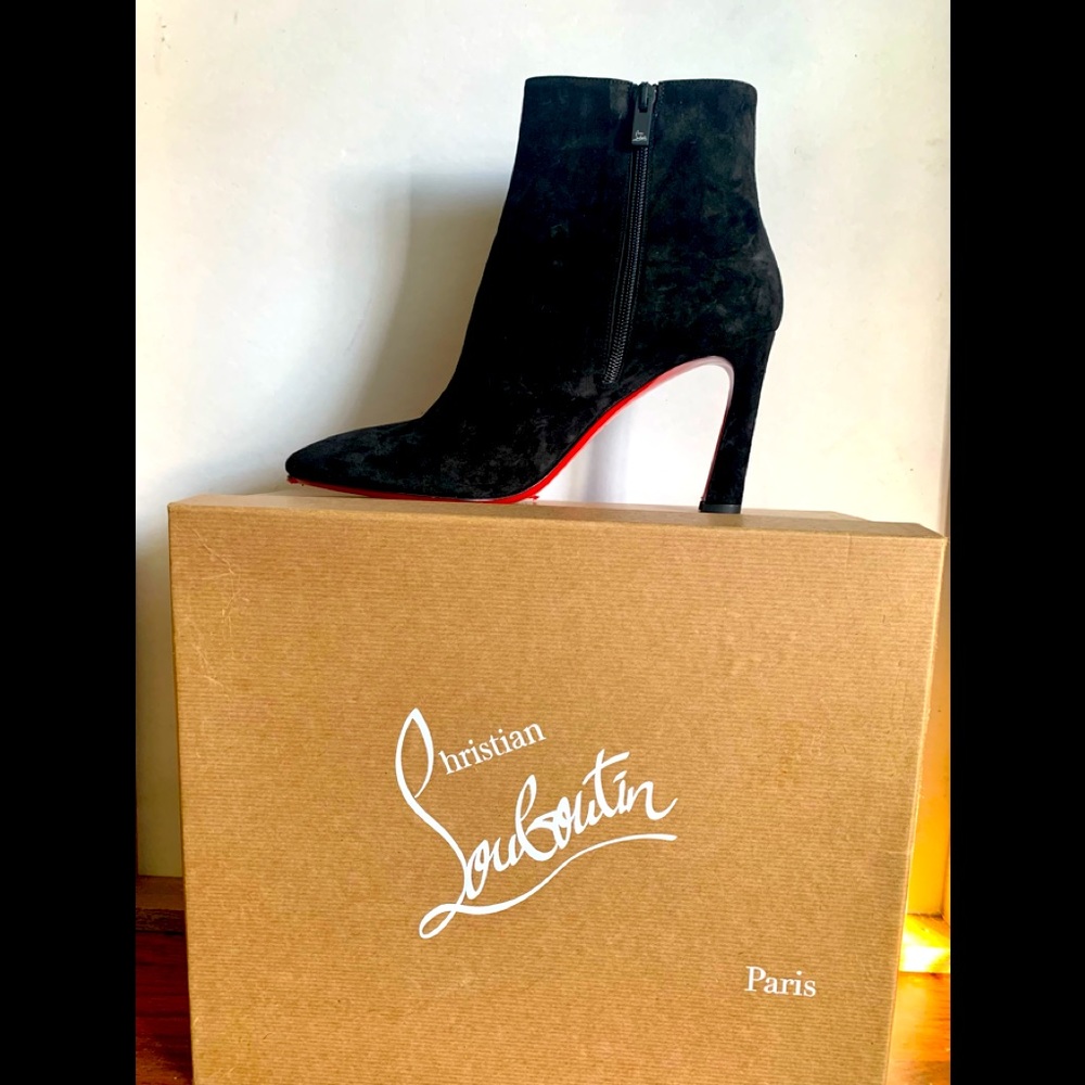 Christian Louboutin Black Suede Booties. Worn once. Excellent condition. Size 41